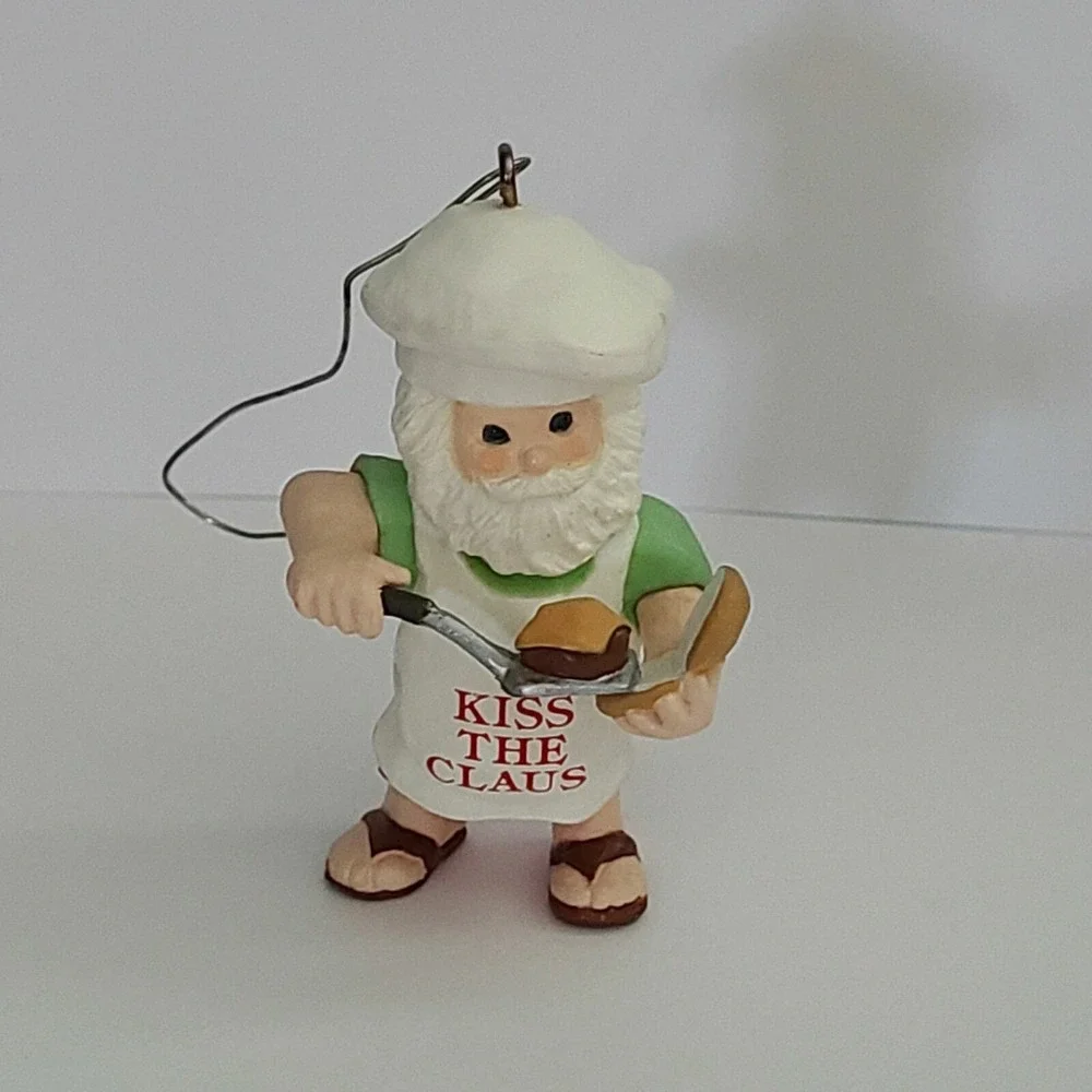Hallmark 1988 Kiss The Claus Keepsake Christmas‎ Tree Ornament Barbeque santa
